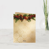 Merry Christmas Bows & Garland Red & Gold Elegant  Karte (Rückseite)