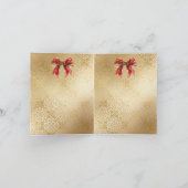 Merry Christmas Bows & Garland Red & Gold Elegant  Karte (Innenseite)