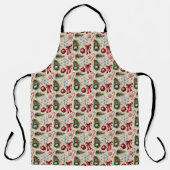 Merry Christmas bows ornaments candy canes Schürze (Vorderseite)