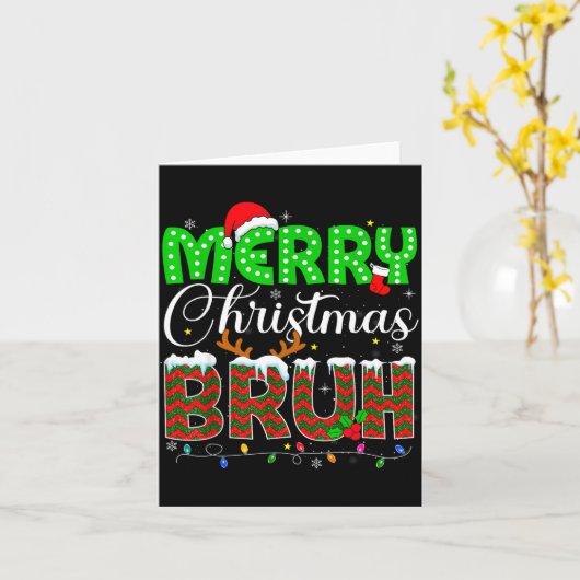 Merry Christmas Bruh Boys Teens Kids Men Xmas Paja Karte (Gelbe Blume)
