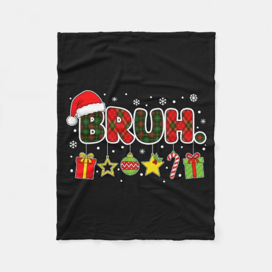 Merry Christmas Bruh Bro Meme Teens Boys Mens Kids Fleecedecke (Vorderseite)