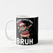 Merry Christmas Bruh Capybara Dabbing Santa Hat Xm Kaffeetasse (Links)