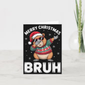 Merry Christmas Bruh Capybara Dabbing Santa Hat Xm Karte (Vorderseite)