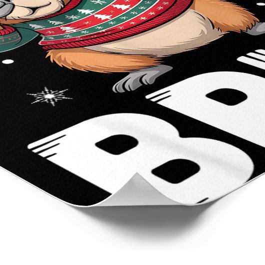 Merry Christmas Bruh Capybara Dabbing Santa Hat Xm Poster (Ecke)