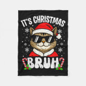 Merry Christmas Bruh Funny Cat Kitten Xmas Men Boy Fleecedecke (Vorderseite)