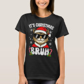 Merry Christmas Bruh Funny Cat Kitten Xmas Men Boy T-Shirt (Vorderseite)