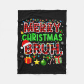 Merry Christmas Bruh Funny Red Plaid Teens Boys Ki Fleecedecke (Vorderseite)