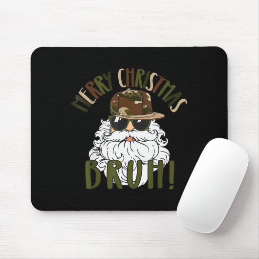 Merry Christmas Bruh Funny Santa Bruh Camo Xmas Pa Mousepad (Mit Mouse)