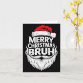 Merry Christmas Bruh Funny Santa Claus Family Xmas Karte (Gelbe Blume)