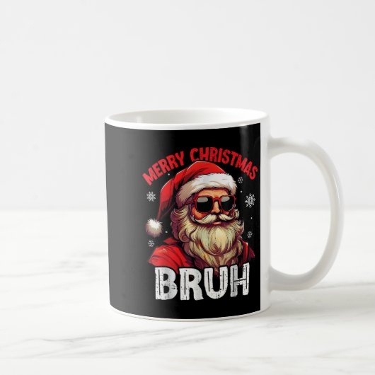 Merry Christmas Bruh Funny Santa Claus Retro Men W Kaffeetasse (Rechts)