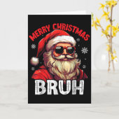 Merry Christmas Bruh Funny Santa Claus Retro Men W Karte (Gelbe Blume)