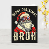 Merry Christmas Bruh Funny Santa Claus Retro Men W Karte (Gelbe Blume)
