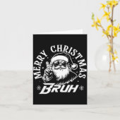 Merry Christmas Bruh Funny Santa Claus Retro Men W Karte (Gelbe Blume)