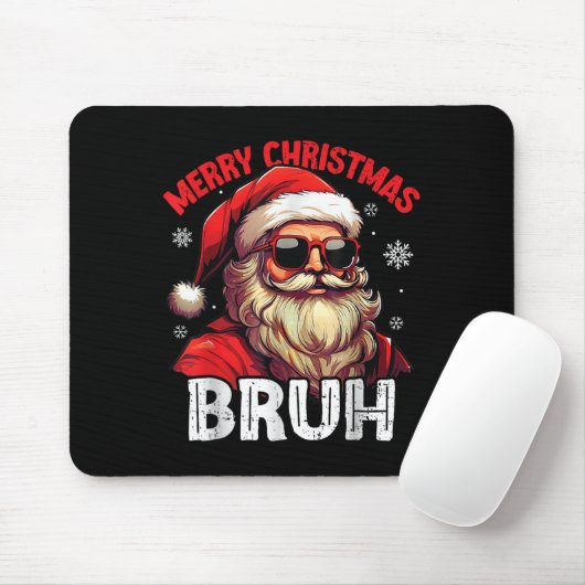 Merry Christmas Bruh Funny Santa Claus Retro Men W Mousepad (Mit Mouse)