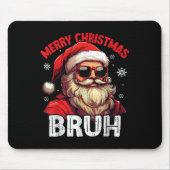 Merry Christmas Bruh Funny Santa Claus Retro Men W Mousepad (Vorne)