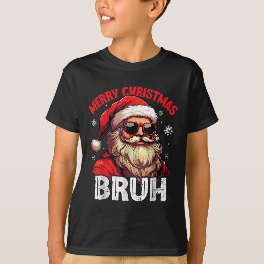 Merry Christmas Bruh Funny Santa Claus Retro Men W T-Shirt (Vorderseite)