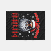 Merry Christmas Bruh Red Plaid Funny Santa Claus M Fleecedecke (Vorderseite (Horizontal))