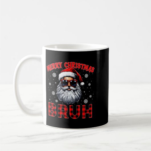 Merry Christmas Bruh Red Plaid Funny Santa Claus M Kaffeetasse (Links)
