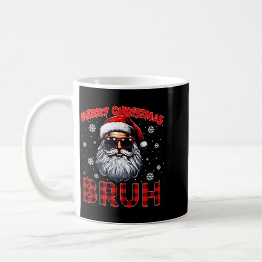 Merry Christmas Bruh Red Plaid Funny Santa Claus M Kaffeetasse (Links)