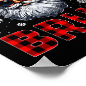 Merry Christmas Bruh Red Plaid Funny Santa Claus M Poster (Ecke)