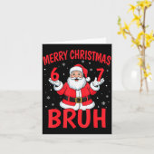 Merry Christmas Bruh Six Seven 6 7 Meme Gen Alpha Karte (Gelbe Blume)