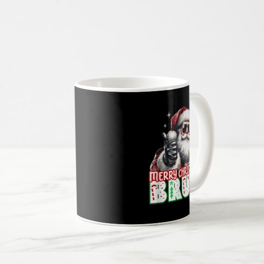 Merry Christmas Bruh Thumbs Up Chill Santa Claus F Kaffeetasse (VorderseiteRechts)