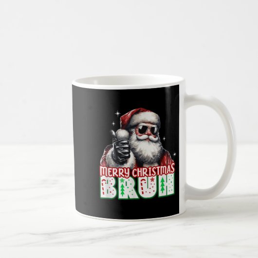 Merry Christmas Bruh Thumbs Up Chill Santa Claus F Kaffeetasse (Rechts)