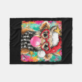 Merry Christmas Bubble Gum Xmas Highland Cow Heife Fleecedecke (Vorderseite (Horizontal))