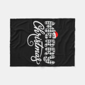 Merry Christmas Buffalo Black And White Fleecedecke (Vorderseite (Horizontal))