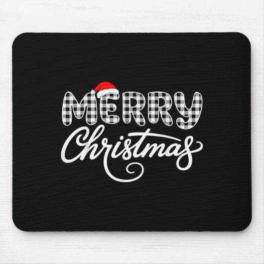 Merry Christmas Buffalo Black And White Mousepad (Vorne)
