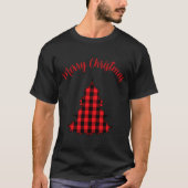 Merry Christmas Buffalo Check Pattern T-Shirt (Vorderseite)