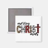 Merry CHRISTmas Buffalo Kariert Magnet (Vorderseite/Rückseite)