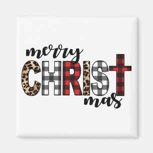 Merry CHRISTmas Buffalo Kariert Magnet