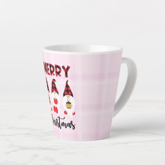 Merry Christmas- Buffalo Pläd Gnomen Milchtasse (Rechte Ecke)