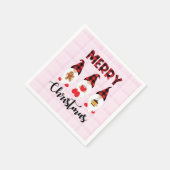 Merry Christmas- Buffalo Pläd Gnomen Serviette (Ecke)