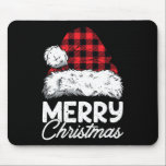 Merry Christmas Buffalo Pläd Red Santa Hat Xmas P Mousepad<br><div class="desc">Merry Christmas Buffalo Pläd Red Santa Hat Xmas Pajamas</div>