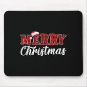 Merry Christmas Buffalo Pläd Red Santa Hat Xmas P Mousepad (Vorne)