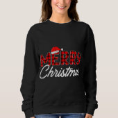 Merry Christmas Buffalo Pläd Red Santa Hat Xmas P Sweatshirt (Vorderseite)