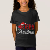 Merry Christmas Buffalo Pläd Red Santa Hat Xmas P T-Shirt (Vorderseite)