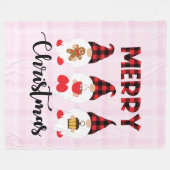 Merry Christmas- Buffalo Plaid Gnomes Fleecedecke (Vorderseite (Horizontal))