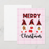 Merry Christmas- Buffalo Plaid Gnomes Mitteilungskarte (Vorne/Hinten)