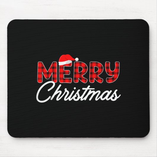 Merry Christmas Buffalo Plaid Mousepad (Vorne)