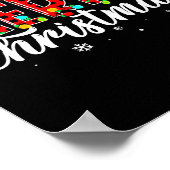 Merry Christmas Buffalo Plaid Red Santa Family Mat Poster (Ecke)