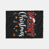 Merry Christmas Buffalo Plaid Red Santa Family Xma Fleecedecke (Vorderseite (Horizontal))