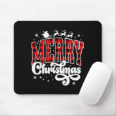 Merry Christmas Buffalo Plaid Red Santa Family Xma Mousepad (Mit Mouse)