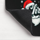 Merry Christmas Buffalo Plaid Red Santa Hat Xmas P Mousepad (Ecke)