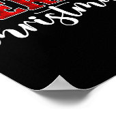 Merry Christmas Buffalo Plaid Red Santa Hat Xmas P Poster (Ecke)