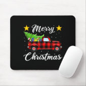 Merry Christmas Buffalo Plaid Shirt, Red Truck Tre Mousepad (Mit Mouse)