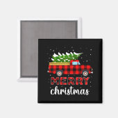 Merry Christmas Buffalo Truck Tree Red Plaid For M Magnet (Vorderseite/Rückseite)