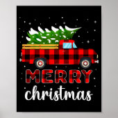 Merry Christmas Buffalo Truck Tree Red Plaid For M Poster (Vorne)
